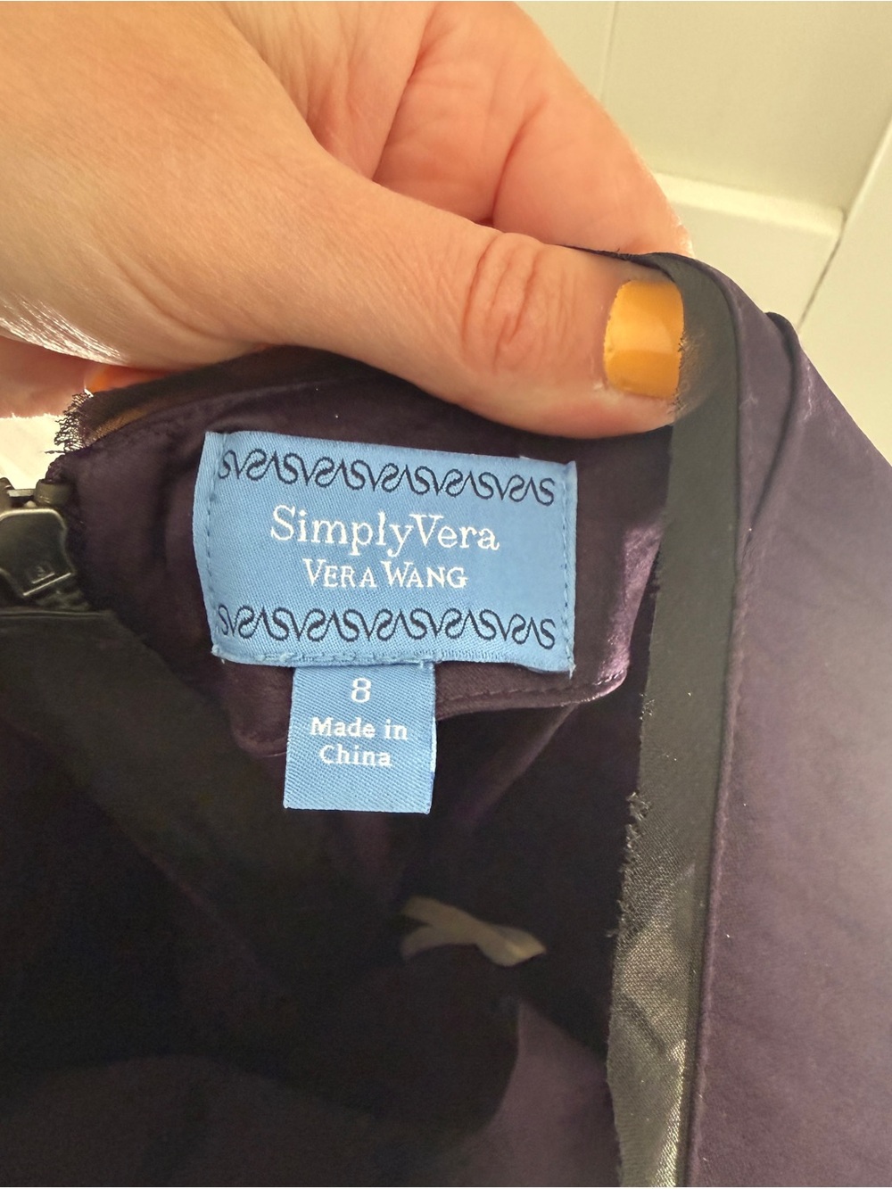 Simply Vera Vera Wang Dark Purple Jewel-Neck Cocktail Dress View 4
